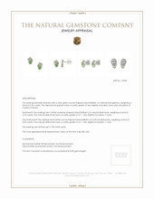 1.02 Ct.Tw. Demantoid Garnet Natural Diamond Studs Earrings, 18K White Gold Appraisal