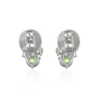 1.02 Ct.Tw. Demantoid Garnet Natural Diamond Studs Earrings, 18K White Gold Image