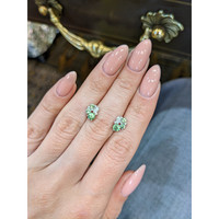 1.02 Ct.Tw. Demantoid Garnet Natural Diamond Studs Earrings, 18K White Gold Life Style