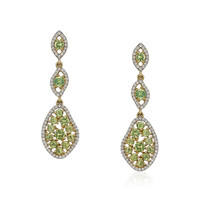 Demantoid Garnet 18K Yellow Gold earring