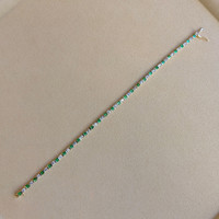 1.10 Ct.Tw. Emerald Natural Diamond Tennis/Line Bracelet, 14K Yellow Gold Image