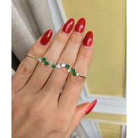0.51 Ct.Tw. Emerald Natural Diamond Bangle Bracelet, 14K Yellow Gold Life Style