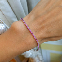 2.26 Ct.Tw. Sapphire 14K White Gold bracelet