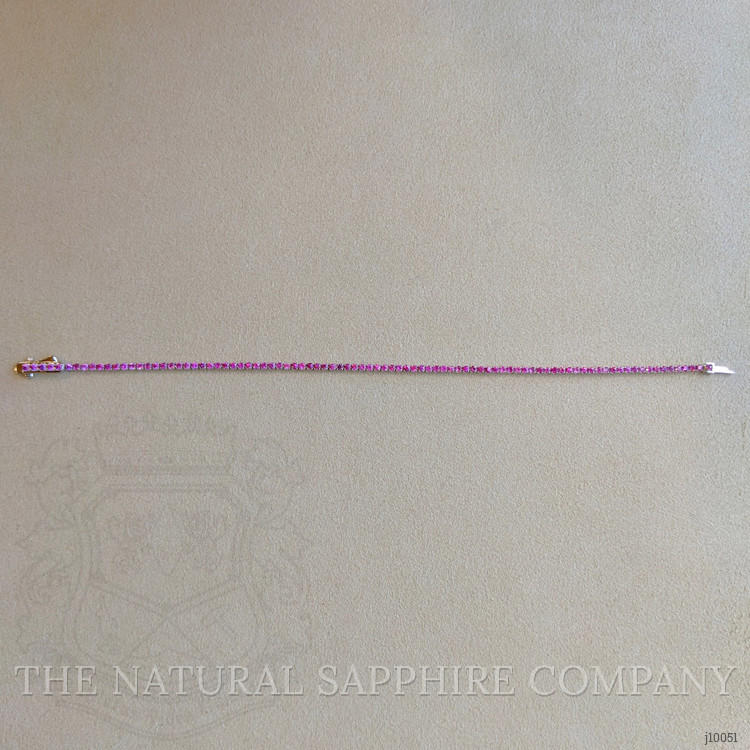 2.26 Ct.Tw. Pink Sapphire Tennis/Riviere Bracelet, 14K White Gold