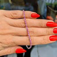 2.26 Ct.Tw. Pink Sapphire Tennis/Riviere Bracelet, 14K White Gold Life Style