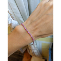 2.26 Ct.Tw. Pink Sapphire Tennis/Riviere Bracelet, 14K White Gold Life Style