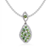 0.21 Ct. Demantoid Garnet White Gold pendant