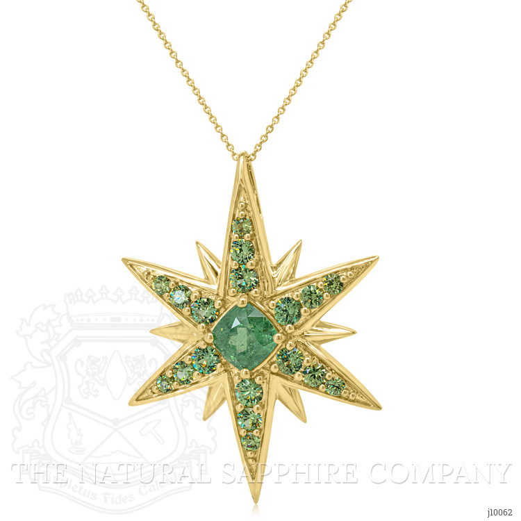 1.40 Ct. Demantoid Garnet Demantoid Garnet Halo Pendant, 14K Yellow Gold