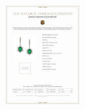 3.84 Ct.Tw.Total Carat Weight Emerald Natural Diamond Pave Earrings, 18K White Gold Scan Report
