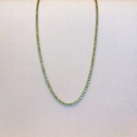33.00 Ct. Demantoid Garnet Pave Necklace, 18K Yellow Gold Life Style