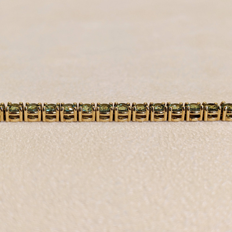 33.00 Ct. Demantoid Garnet Pave Necklace, 18K Yellow Gold