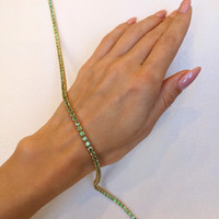 33.00 Ct. Demantoid Garnet Pave Necklace, 18K Yellow Gold Life Style