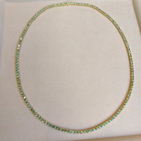 33.00 Ct. Demantoid Garnet Pave Necklace, 18K Yellow Gold Life Style