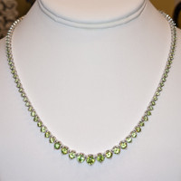 0.65 Ct. Demantoid Garnet White Gold necklace