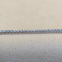 1.79 Ct.Tw. Aquamarine Tennis/Riviere Bracelet, 14K White Gold Image