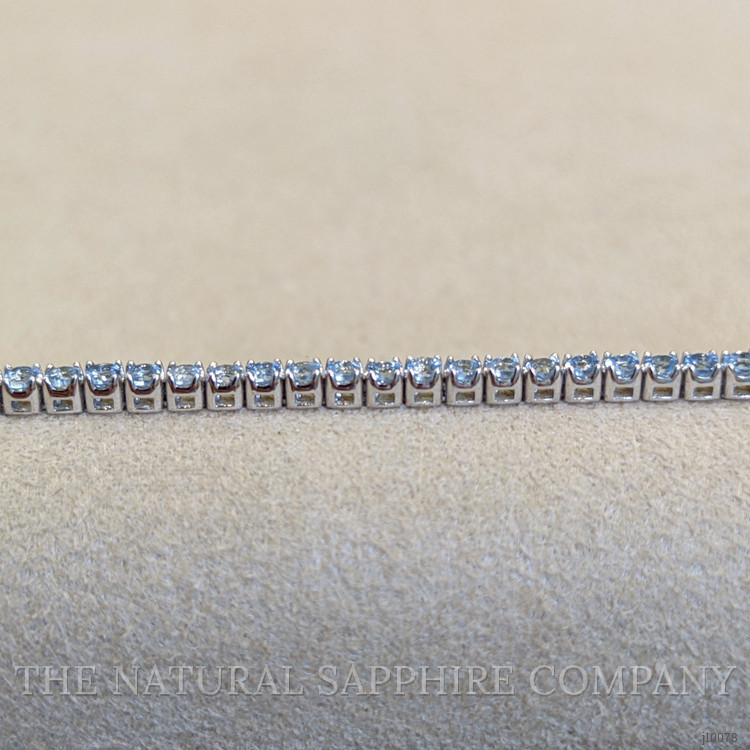 1.79 Ct.Tw. Aquamarine Tennis/Riviere Bracelet, 14K White Gold