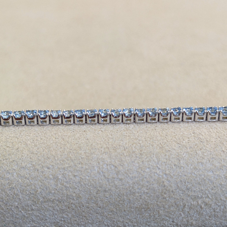 1.79 Ct.Tw. Aquamarine Tennis/Riviere Bracelet, 14K White Gold