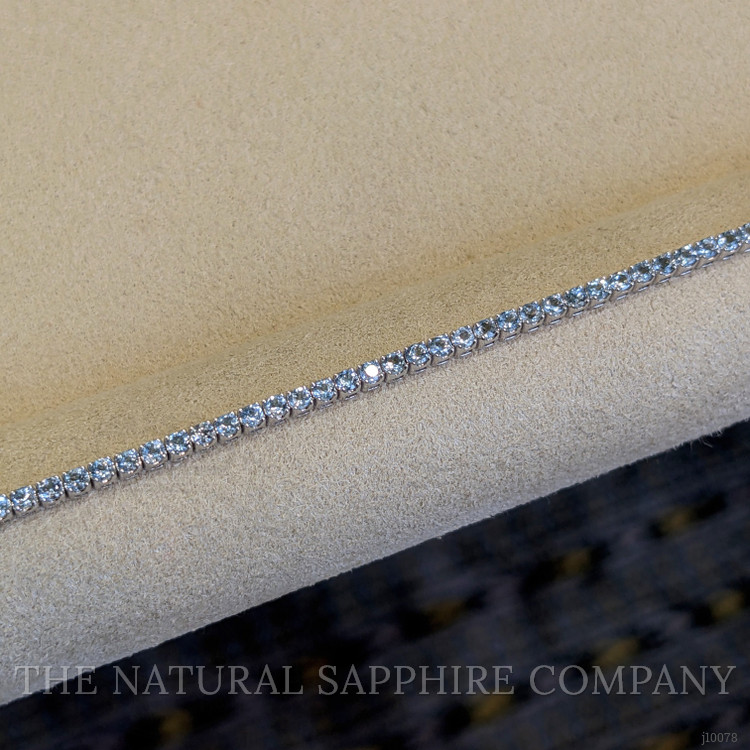 1.79 Ct.Tw. Aquamarine Tennis/Riviere Bracelet, 14K White Gold