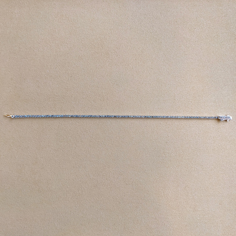 1.79 Ct.Tw. Aquamarine Tennis/Riviere Bracelet, 14K White Gold