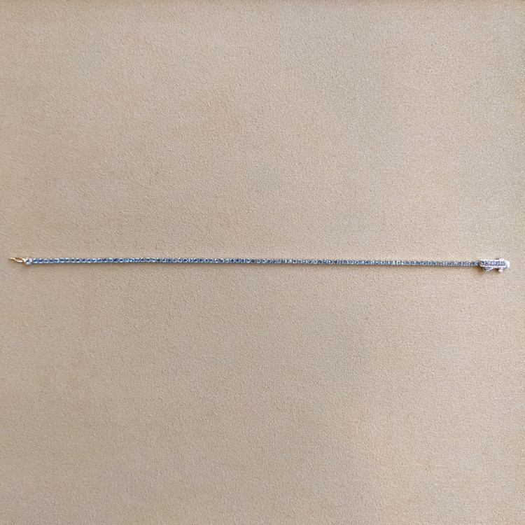 1.79 Ct.Tw. Aquamarine Tennis/Riviere Bracelet, 14K White Gold