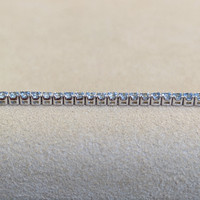 1.79 Ct.Tw. Aquamarine Tennis/Riviere Bracelet, 14K White Gold Life Style