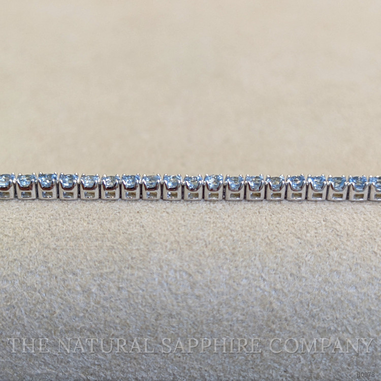 1.79 Ct.Tw. Aquamarine Tennis/Riviere Bracelet, 14K White Gold