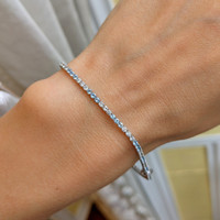 0.88 Ct.Tw. Aquamarine 14K White Gold bracelet
