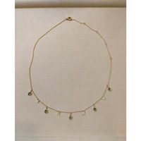 2.09 Ct. Peridot Natural Diamond Pave Necklace, 14K Yellow Gold Life Style