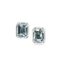 Aquamarine 14K White Gold earring