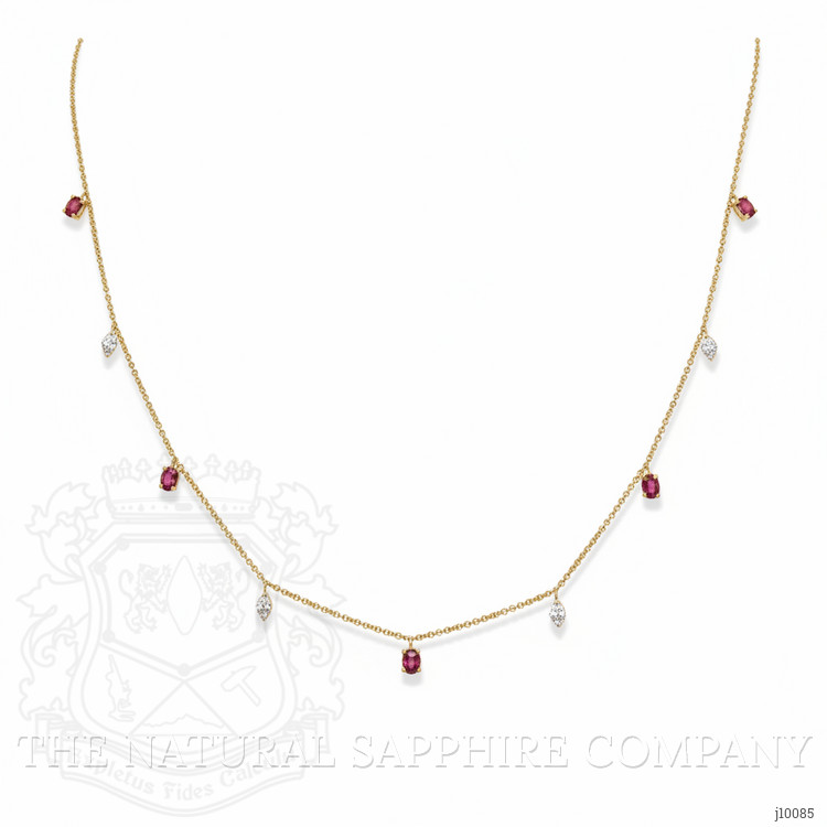 1.35 Ct. Pink Tourmaline and Natural Diamond Accent Stones Necklace, 14K Yellow Gold