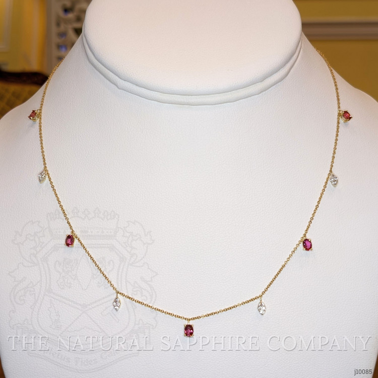 1.35 Ct. Tourmaline Natural Diamond Accent Stones Necklace, 14K Yellow Gold