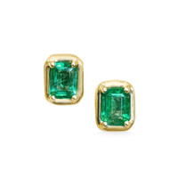 0.49 Ct.Tw. Emerald Studs Earrings, 14K Yellow Gold Image