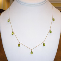 3.80 Ct. Peridot 14K Yellow Gold necklace