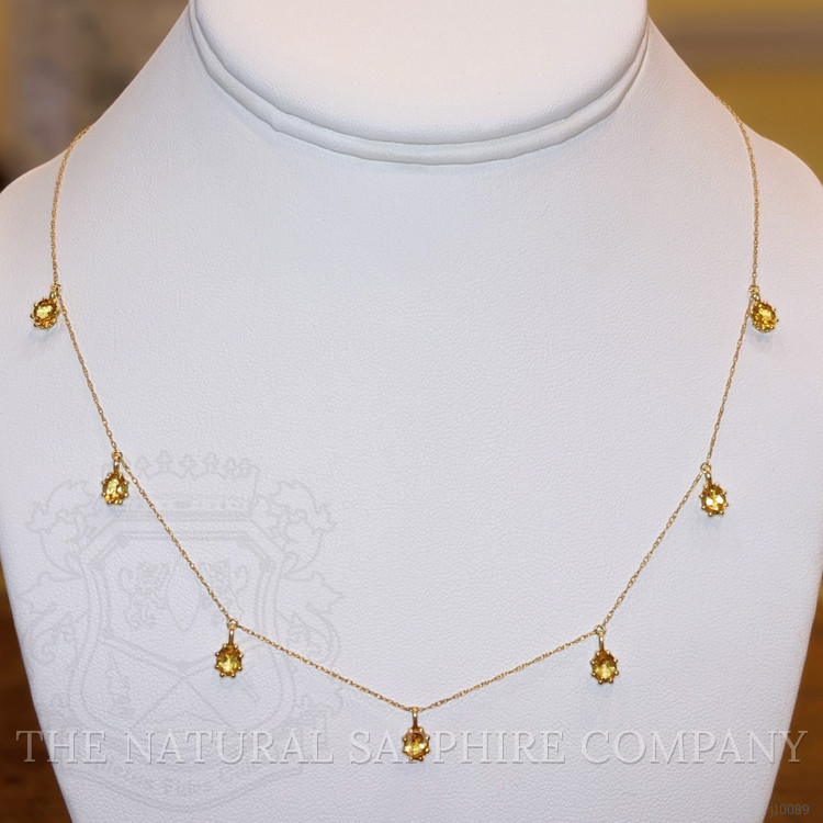 2.22 Ct. Citrine Accent Stones Necklace, 14K Yellow Gold