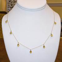 2.22 Ct. Citrine Accent Stones Necklace, 14K Yellow Gold Image
