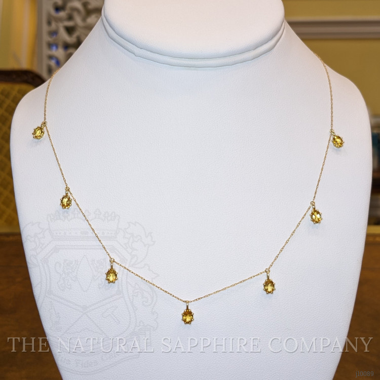 2.22 Ct. Citrine Accent Stones Necklace, 14K Yellow Gold