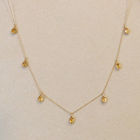 2.22 Ct. Citrine Accent Stones Necklace, 14K Yellow Gold Life Style