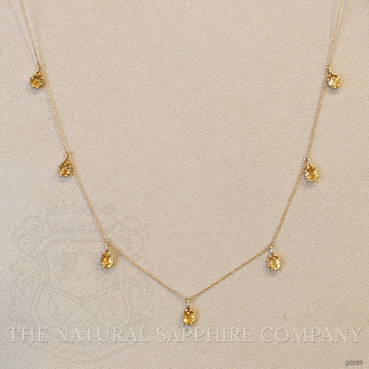 2.22 Ct. Citrine Accent Stones Necklace, 14K Yellow Gold