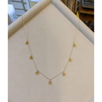 2.22 Ct. Citrine Accent Stones Necklace, 14K Yellow Gold Life Style