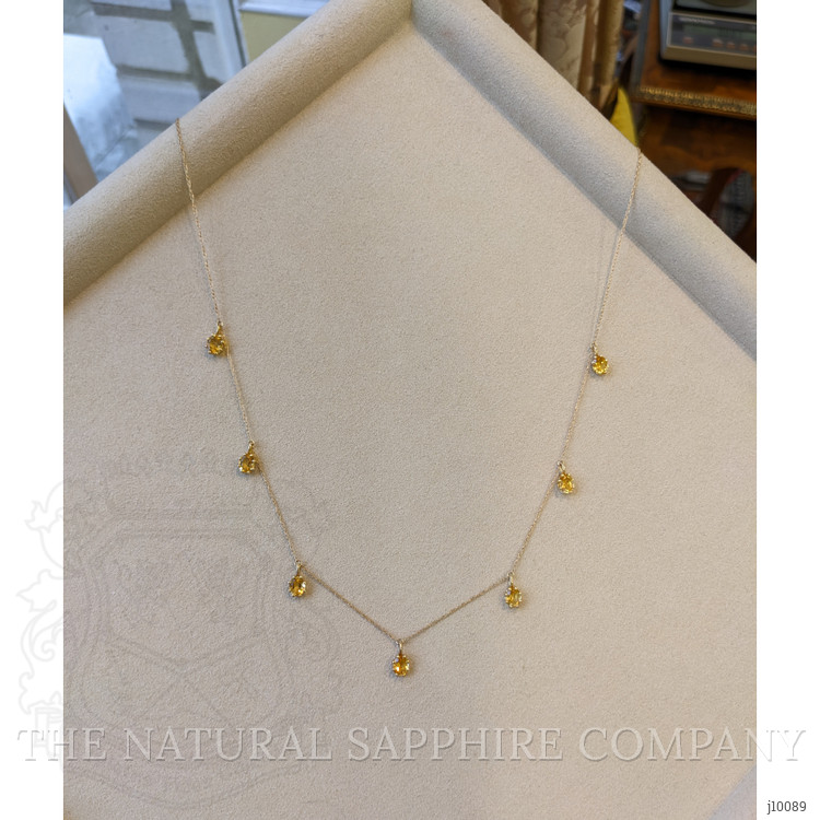 2.22 Ct. Citrine Accent Stones Necklace, 14K Yellow Gold