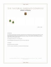 0.28 Ct.Tw.Total Carat Weight Emerald Studs Earrings, 14K Yellow Gold Appraisal