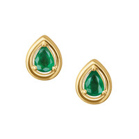 0.28 Ct.Tw. Emerald Studs Earrings, 14K Yellow Gold Image
