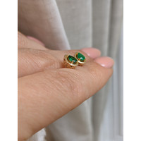 0.28 Ct.Tw. Emerald Studs Earrings, 14K Yellow Gold Life Style