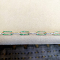 0.82 Ct.Tw. Emerald Natural Diamond Pave Bracelet, 14K Yellow Gold Image
