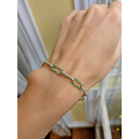 0.82 Ct.Tw. Emerald Natural Diamond Pave Bracelet, 14K Yellow Gold Life Style