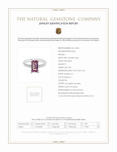 2.58 Ct. Spinel Natural Diamond Pave Ring, 14K White Gold Scan Report