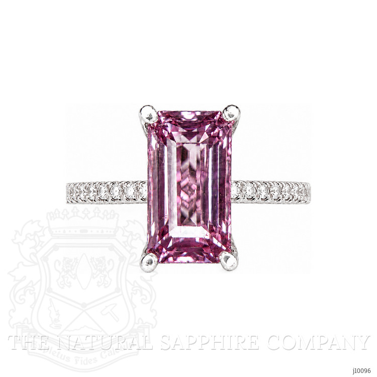 2.58 Ct. Pink Spinel and Natural Diamond Pave Ring, 14K White Gold