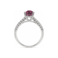 2.58 Ct. Pink Spinel and Natural Diamond Pave Ring, 14K White Gold Image