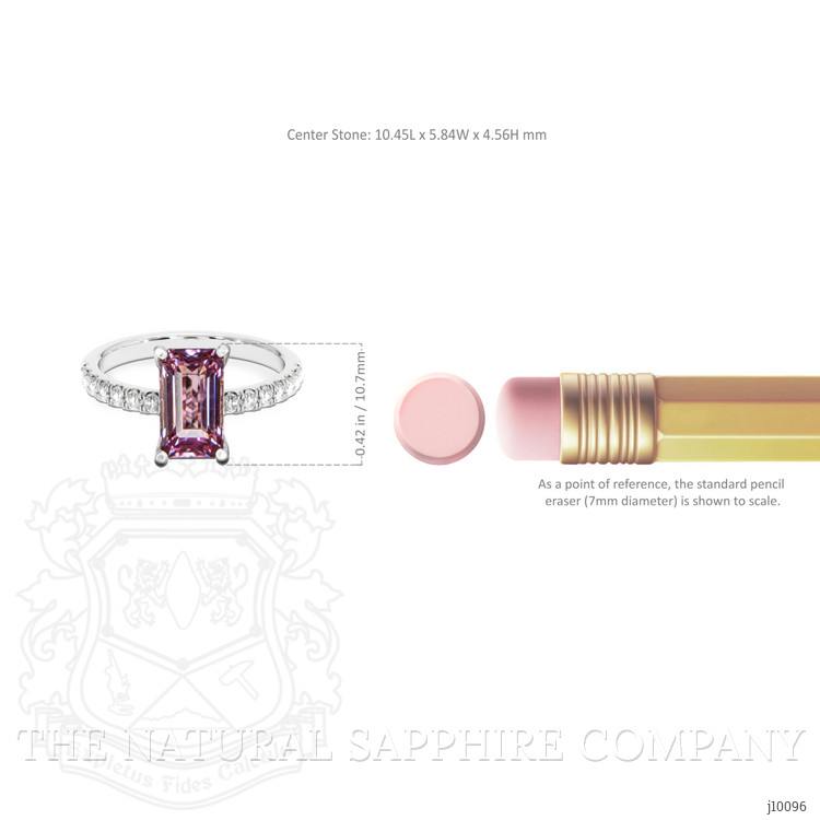 2.58 Ct. Pink Spinel and Natural Diamond Pave Ring, 14K White Gold