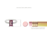 2.58 Ct. Pink Spinel and Natural Diamond Pave Ring, 14K White Gold Image